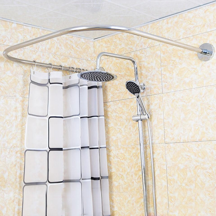 Duschvorhang Schienen Stange U-Form gebogene Toilette Badezimmer Pole Edelstahl Quadrat Duschvorhang