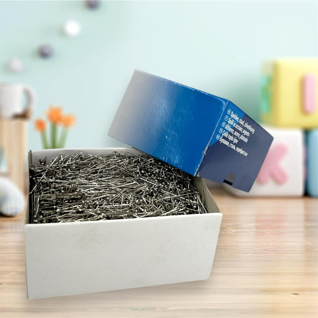 Prym Stecknadeln, 0,60 x 34mm, silberfarbig, 500g, Pappdose, Stahl, 34 x 0,6mm