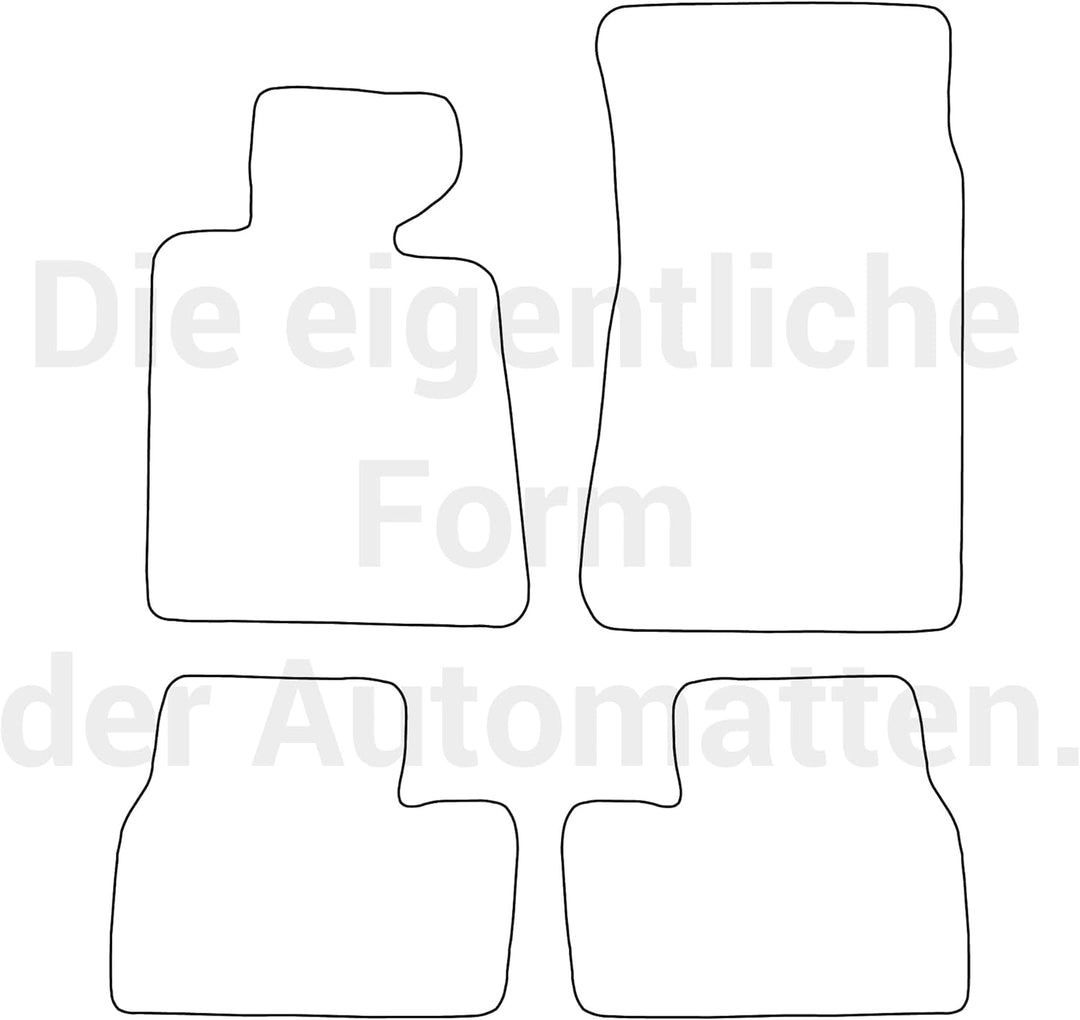 moto-MOLTICO Fussmatten Auto Velours Autoteppiche Schwarz Automatten Set 4-teilig passend für BMW 3e