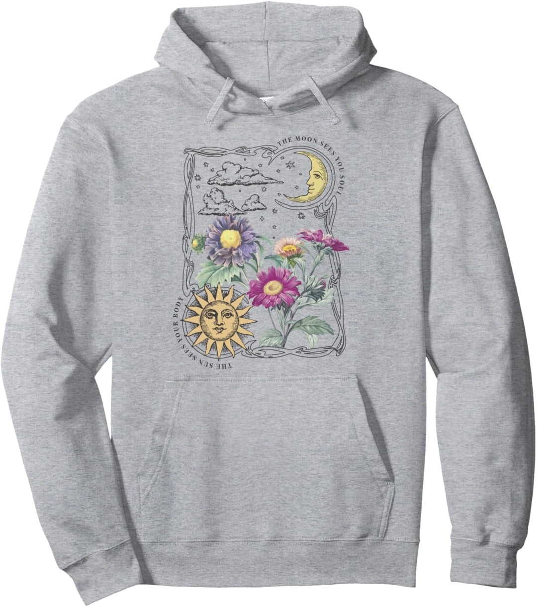 Trendy Sun And Moon Pullover Hoodie