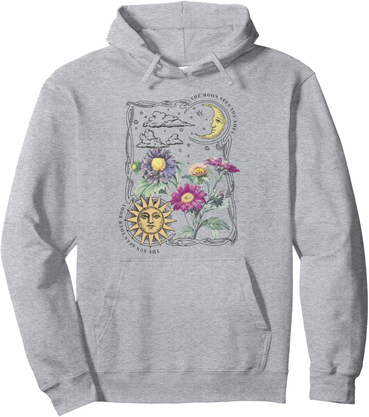 Trendy Sun And Moon Pullover Hoodie