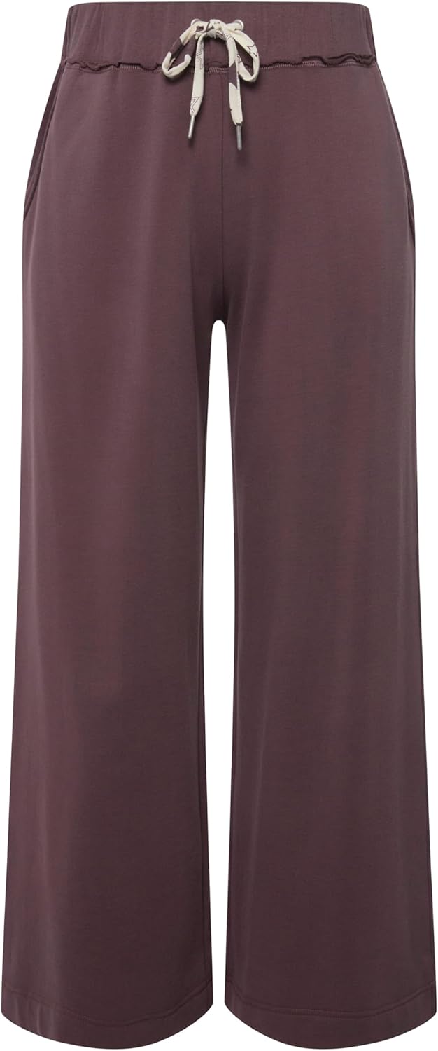 Ulla Popken Damen Cosy Loungewear Wide Pants Jogginghosen 46-48 Dunkles Taupe, 46-48 Dunkles Taupe