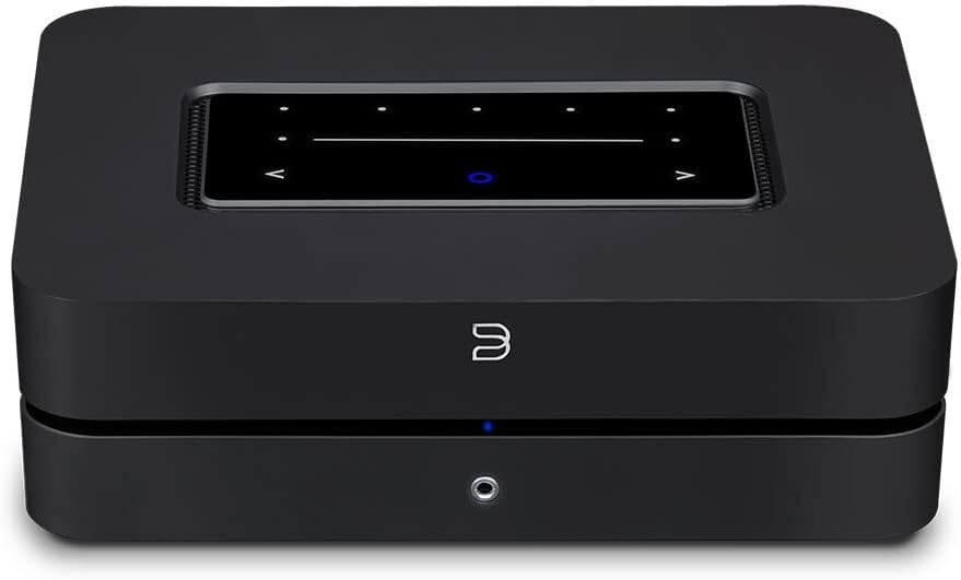 Bluesound Powernode Kabelloser Hochauflösender Multiroom-Musik-Streamer-Verstärker - Schwarz, Schwar
