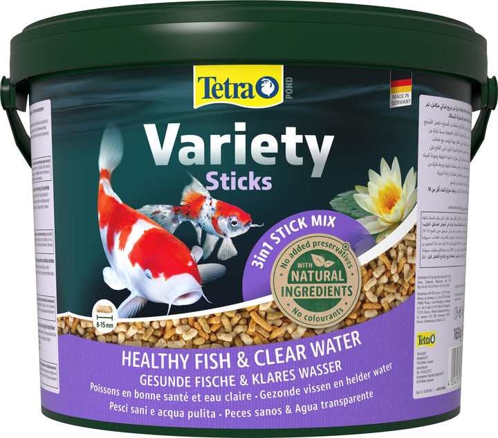 Tetra Pond Variety Sticks - Fischfutter-Mix für Teichfische aus drei verschiedenen Sticks, für die G