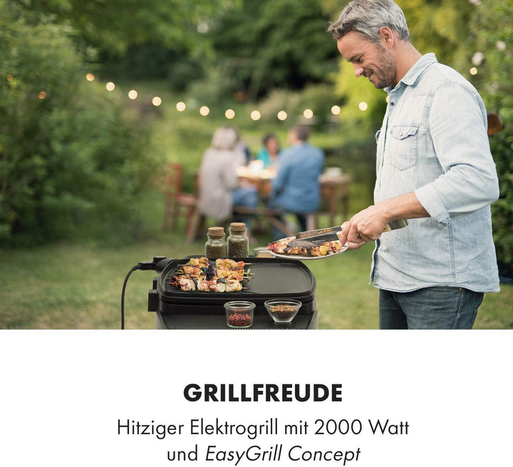 Klarstein Gatsby Elektrogrill Standgrill Tischgrill, Leistung: 2000 W, EasyGrill Concept, Grillfläch