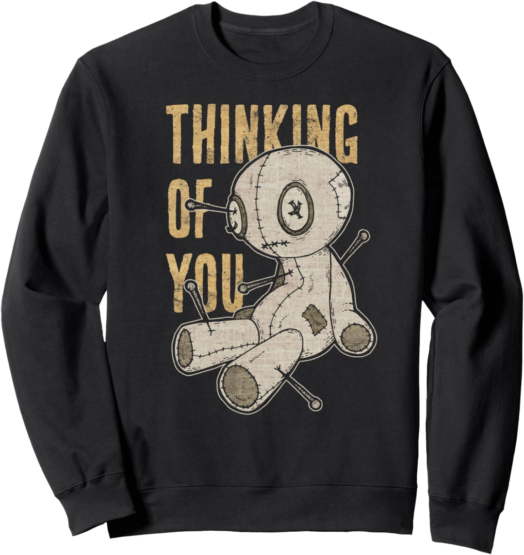 Lustige Voodoo-Puppe denkt an dich, Halloween Gothic Sweatshirt