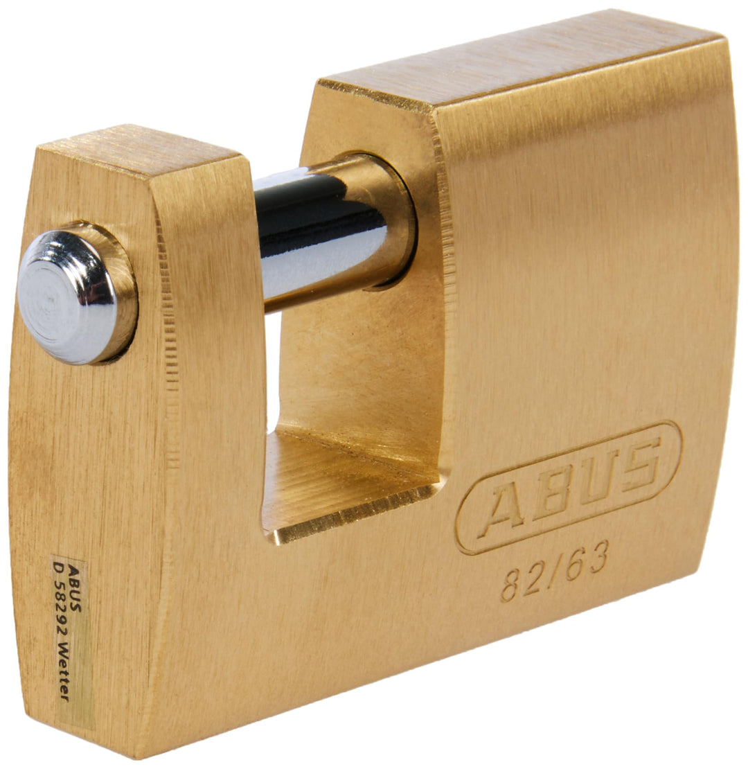 ABUS Messing-Vorhängeschloss 82/63 gl.-8501 - gleichschliessend - Monoblock-Hangschloss für Rollgitt