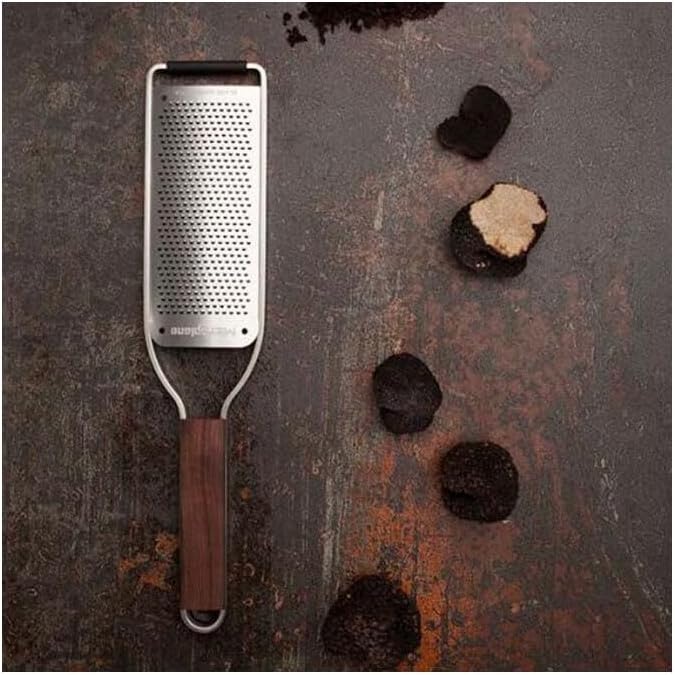 Microplane Master Reibe Fine #2, fein 43304 - Walnussholz, Edelstahl - Rechteckig - Braun, Grau - Re