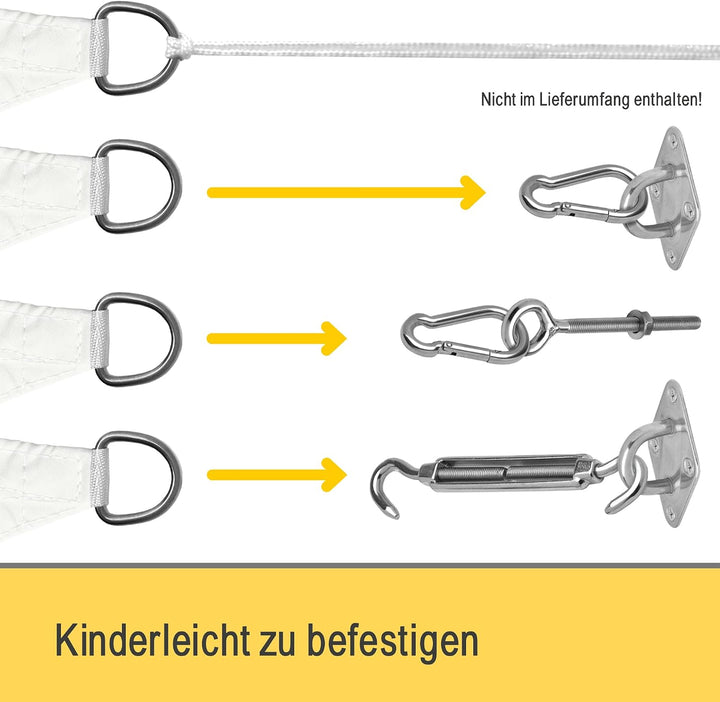 Sol Royal Sonnensegel dreieckig wasserdicht für Terrasse Balkon Garten | 7x5x5m Weiss UV Sonnenschut