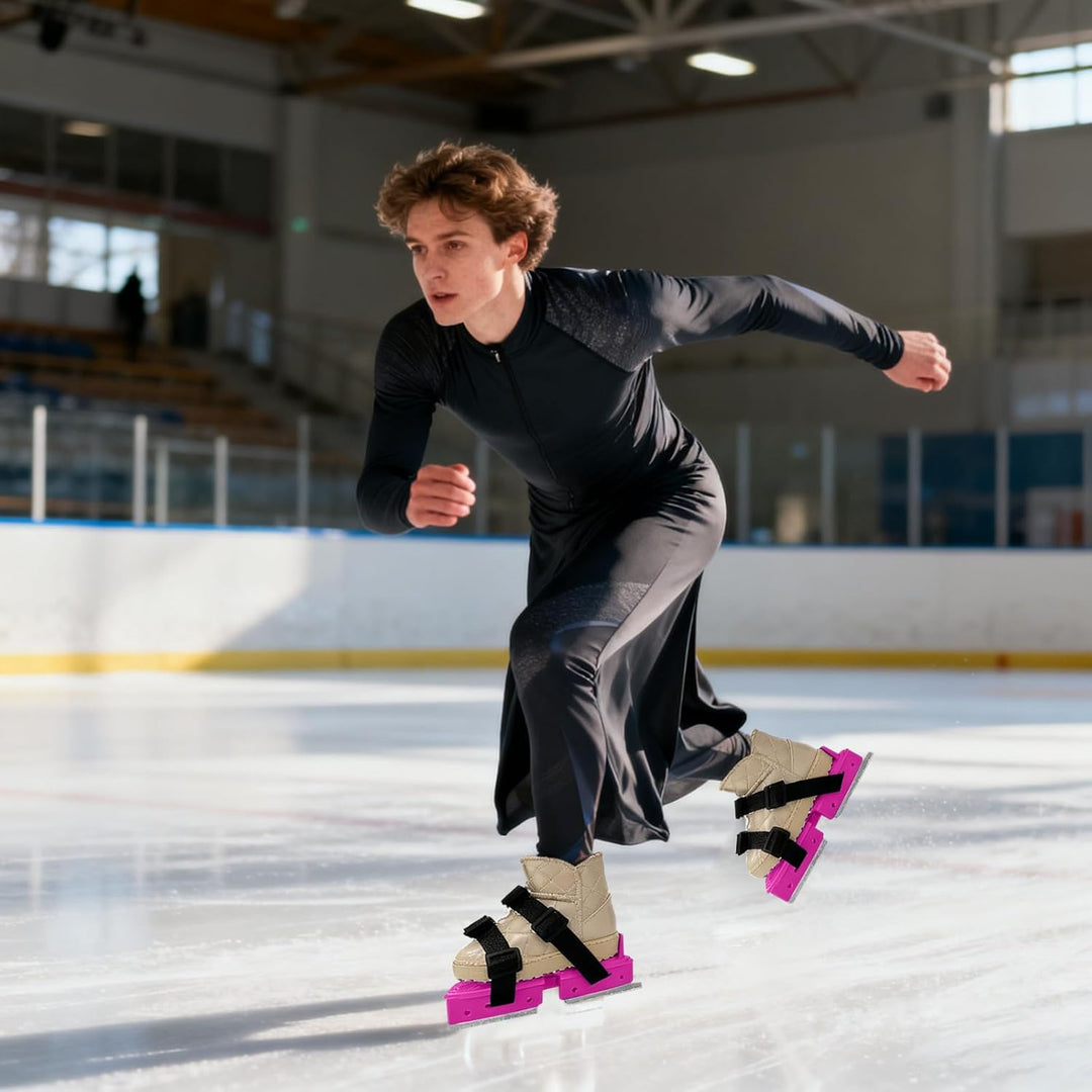 Professionelle verstellbare Doppelkufen Eislaufschuhe für Kinder Wintertraining Anfänger mit 2Stücke