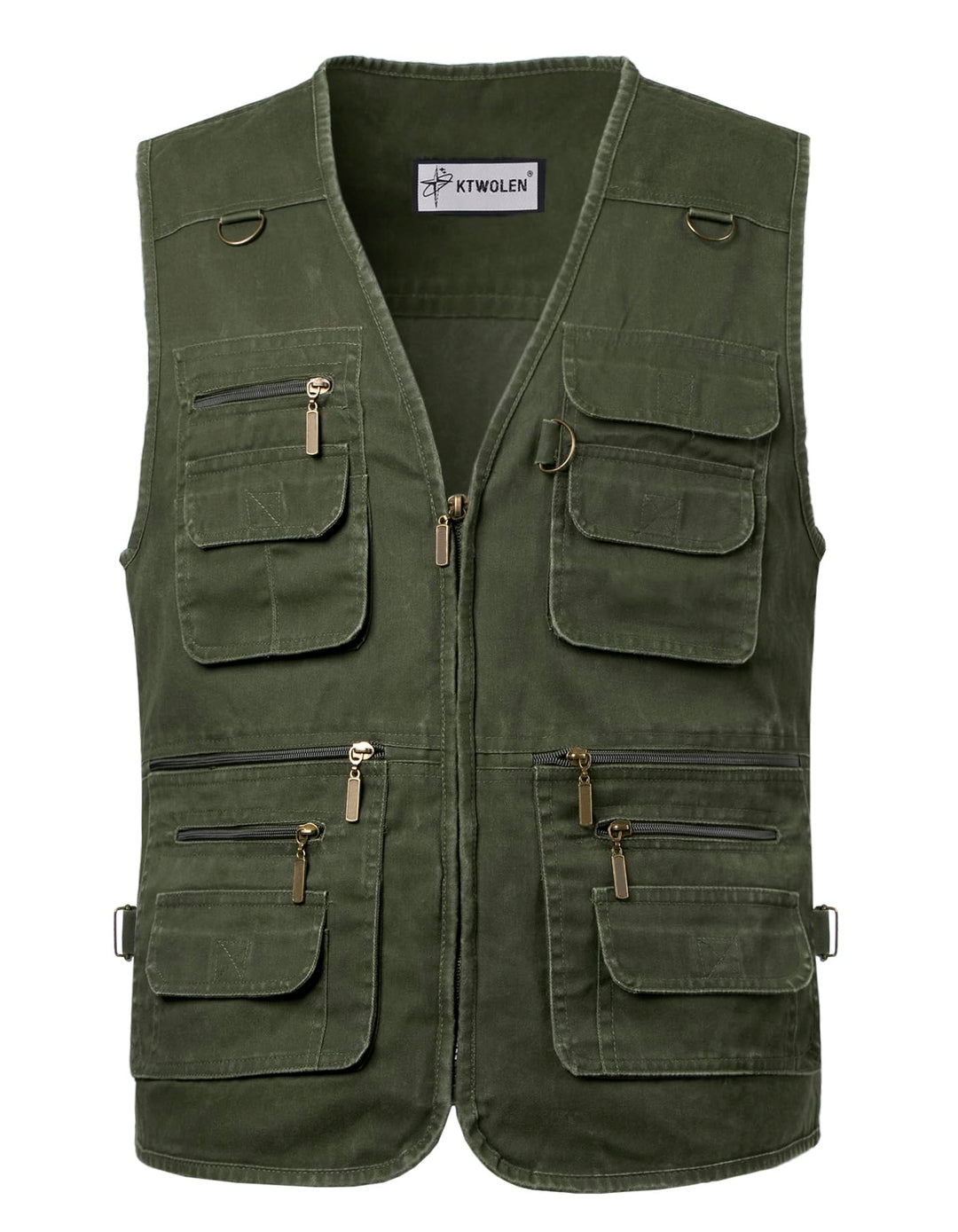 KTWOLEN Herren Outdoor Weste mit Multi-Taschened Anglerweste Jagd- und Angler Camping Wandern Weste