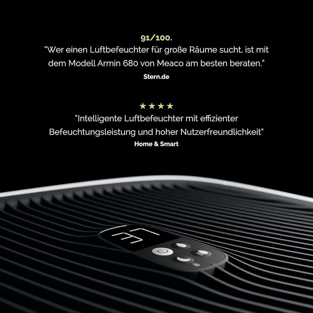 Meaco Armin 680 ml Verdunstungsbefeuchter für Zimmer mit zu 89 m2, grosser 4,7 L Tank, für weiches u