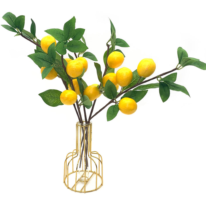 DHER 5pcs Künstlicher Zitronenzweig, Simulation Obst Dekoration, für Haus, Tischdekoration, Hochzeit