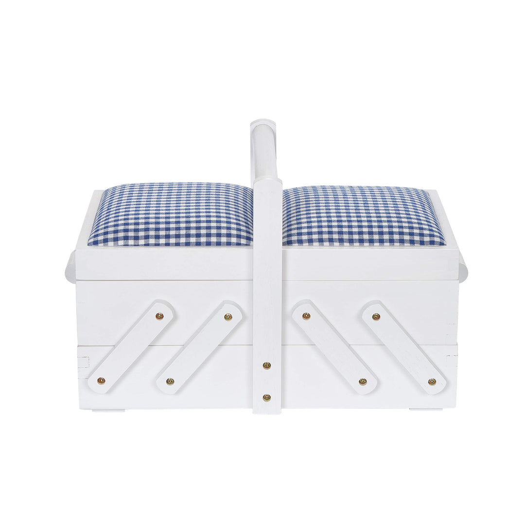 Prym 612577 Nähkasten/Nähkästchen Holz S weiss mit Stoff