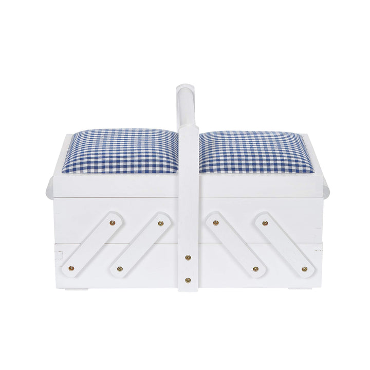 Prym 612577 Nähkasten/Nähkästchen Holz S weiss mit Stoff