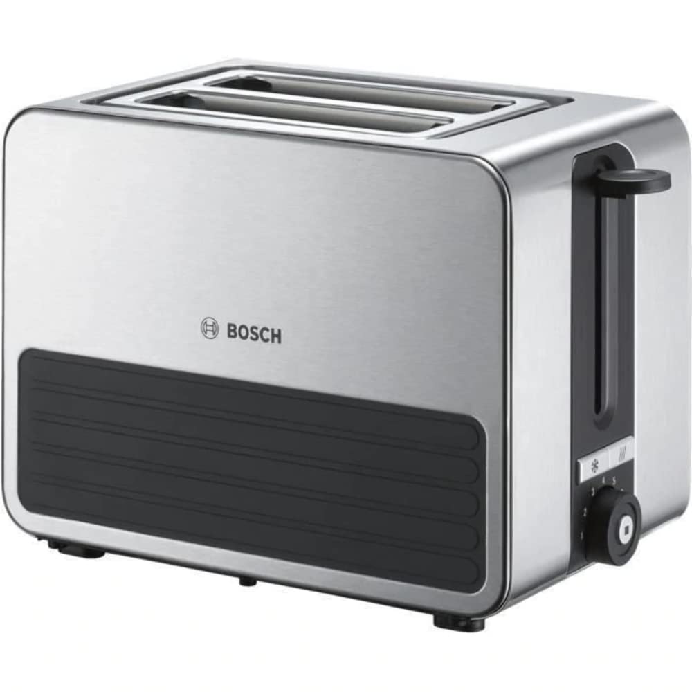 Bosch Kompakt Toaster TAT7S25, integrierter Edelstahl-Brötchenaufsatz, mit Abschaltautomatik, mit Au