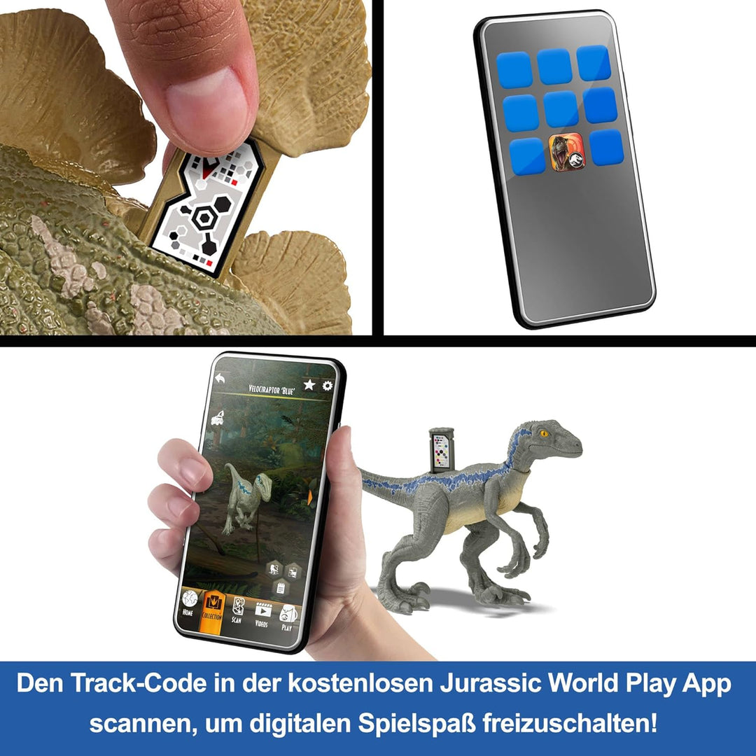 Mattel Jurassic World Ruthless Rampage Allosaurus Dinosaurier-Spielzeug, Actionfigur mit kontinuierl