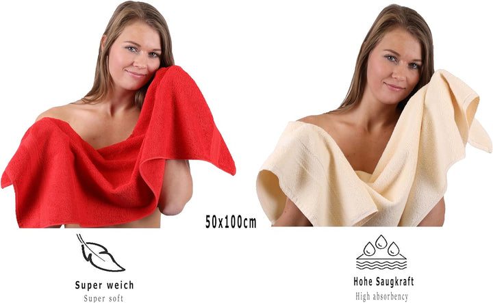 Betz 10-TLG. Handtuch-Set Premium 100% Baumwolle 2 Duschtücher 4 Handtücher 2 Gästetücher 2 Waschhan