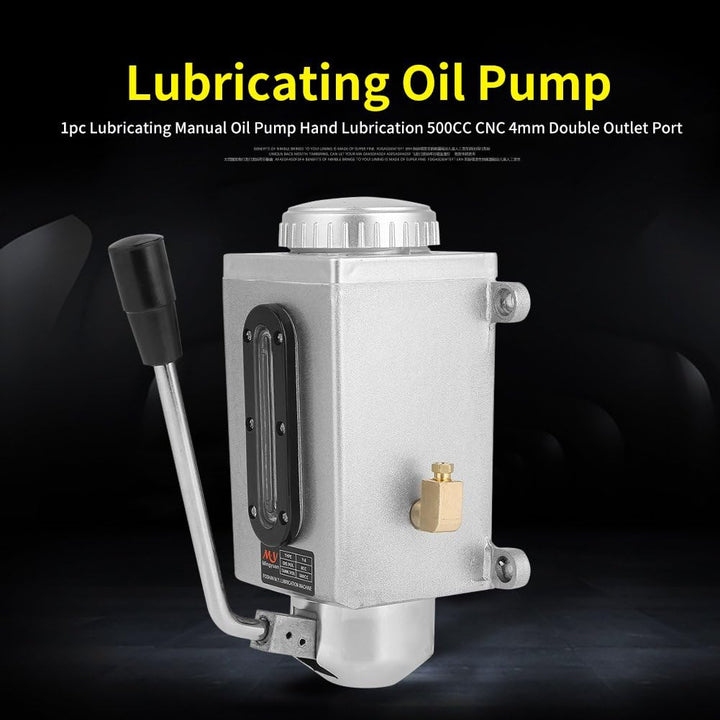 Oumefar Y-8 Schmierölpumpe Doppelauslassanschluss Manuelle Pumpenhandschmierung mit Nylonbasis 500CC