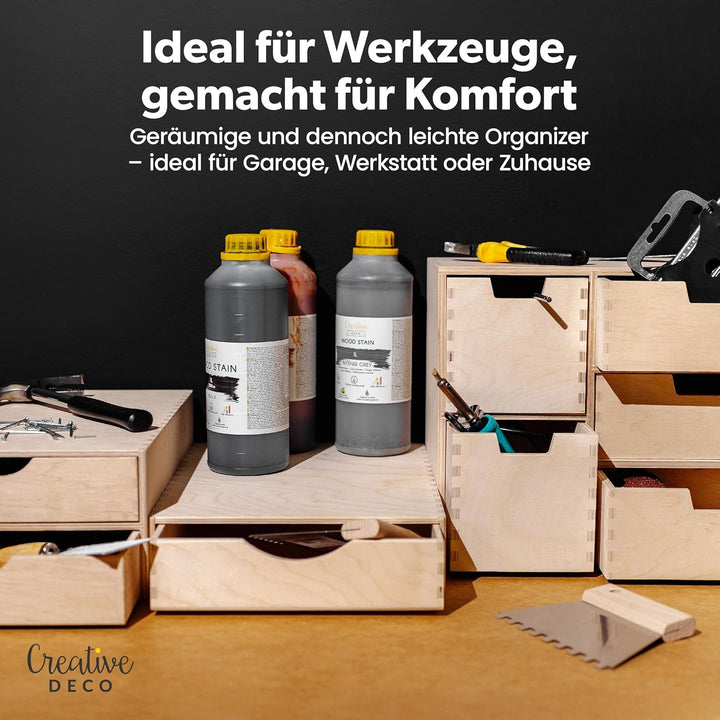 Creative Deco Schubladenbox Schubladenelement | 2 Schubladen | 33 x 25 x 13,5 cm (+/- 1 cm) | Mini-K
