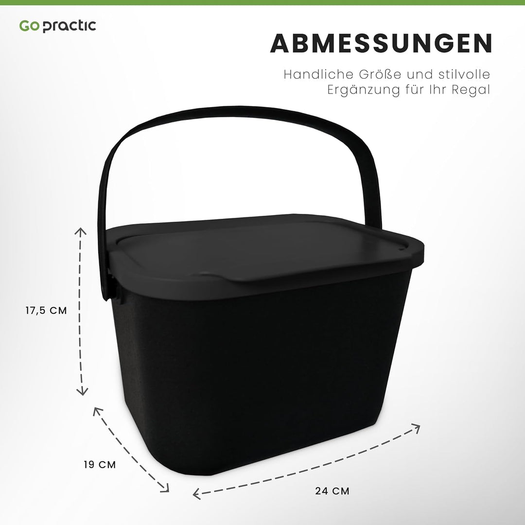 3-er Mülleimer-Set Küche Mülltrennsystem 2x Mülleimer 25l mit Deckel 1x Kleiner Abfalleimer Biomüll-