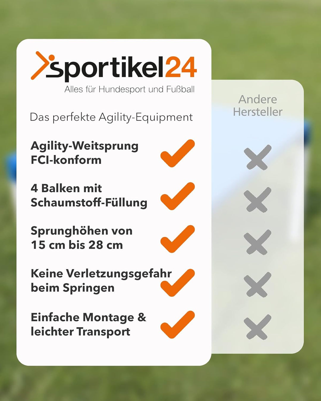 Soft-Weitsprung für Hunde – angstfrei trainieren mit Sicherheit & Spass – FCI-konform – Blau-Gelb –