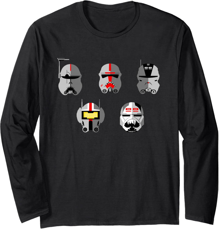 Star Wars The Bad Batch Clone Force 99 Helmets Langarmshirt
