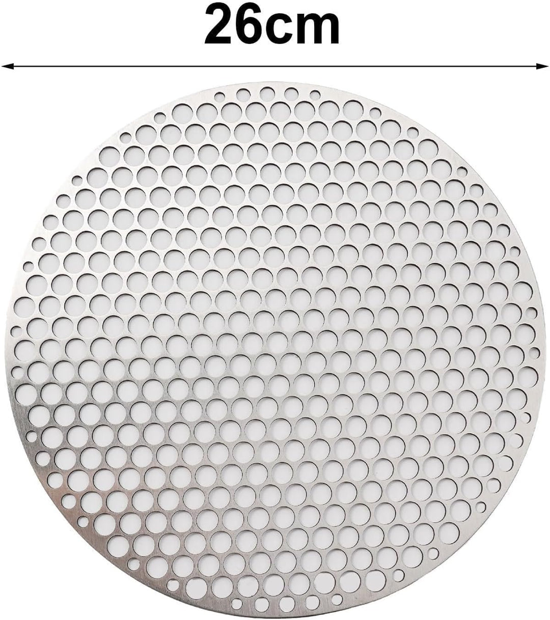Runder Edelstahl-Grillrost, rundes Grillnetz, Drahtgeflecht, Gestell für Outdoor-Camping, Kochgeschi