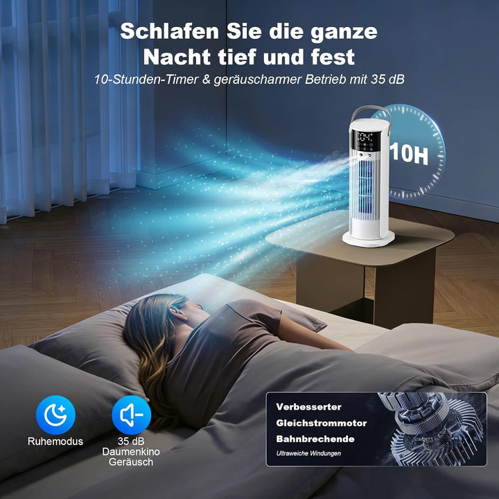 Mobile Klimaanlage, Mini Klimaanlage con Tanque de 900ml, 4-In-1 Luftkühler mit Wasserkühlung, 3 Geb