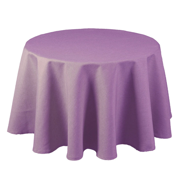 Textil Tischdecke - Leinen Optik - wasserabweisend Rund (Lila hell, 160 cm) Lila Hell 160 cm, Lila H