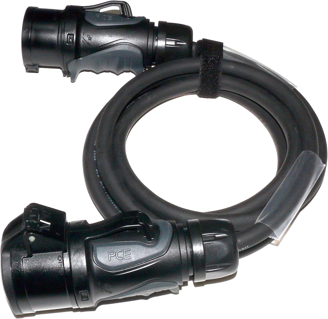 CEE Starkstromkabel (1,5m-50m) 16A Verlängerungskabel Titanex H07RN-F 5x2,5mm² mit schwarzem PCE Gri