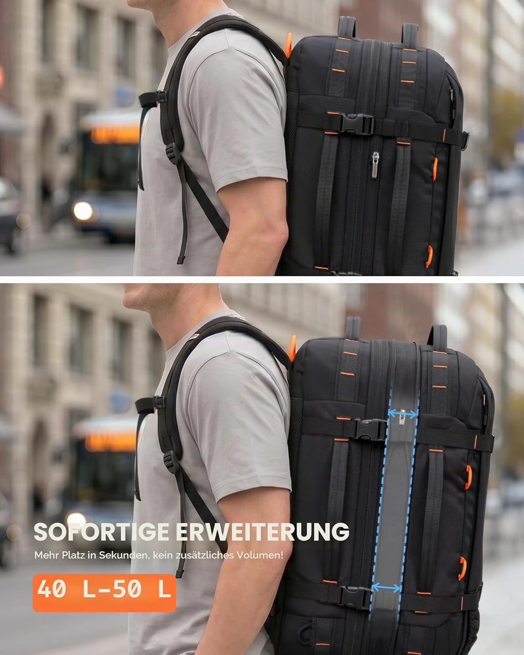 Tolaccea Reiserucksack, Handgepäck Rucksack Flugzeug, TSA-Freundlicher Laptop Rucksack 15,6 Zoll, Er