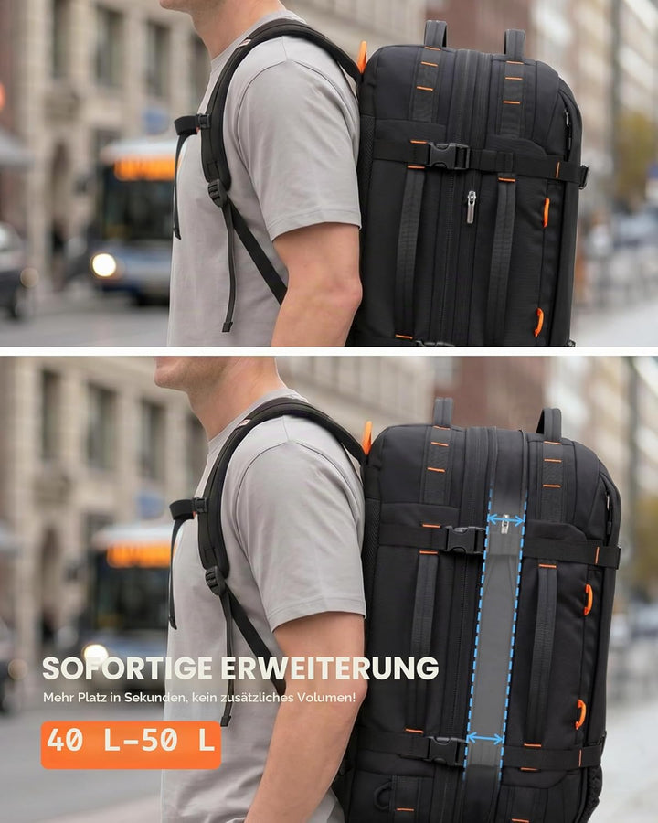 Tolaccea Reiserucksack, Handgepäck Rucksack Flugzeug, TSA-Freundlicher Laptop Rucksack 15,6 Zoll, Er