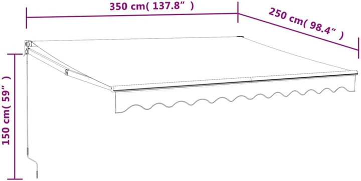 vidaXL Elektrische Markise mit Kurbel Creme 3,5x2,5 m Creme 3.5 x 2.5 m, Creme 3.5 x 2.5 m