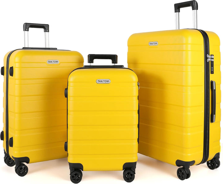 TANTOMI Kofferset 3-teilig, ABS Hartschalenkoffer Set, Reisekoffer Set mit Rollen, Gepäck-Sets (20/2