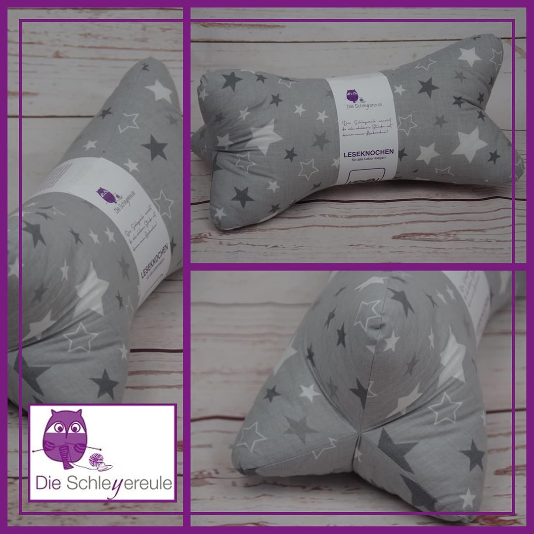 Leseknochen Nackenkissen Handmade in Deutschland, waschbar und ergonomisch, als Nackenrolle, Lesekis