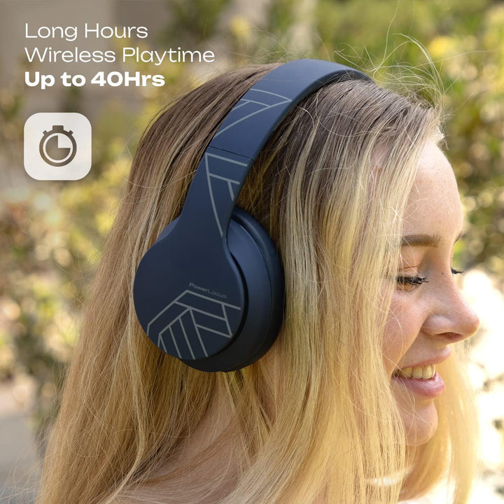 PowerLocus P6 Bluetooth Kopfhörer Over Ear, Over Ear Kopfhörer Kabellos mit Super Bass, 40Std. Spiel