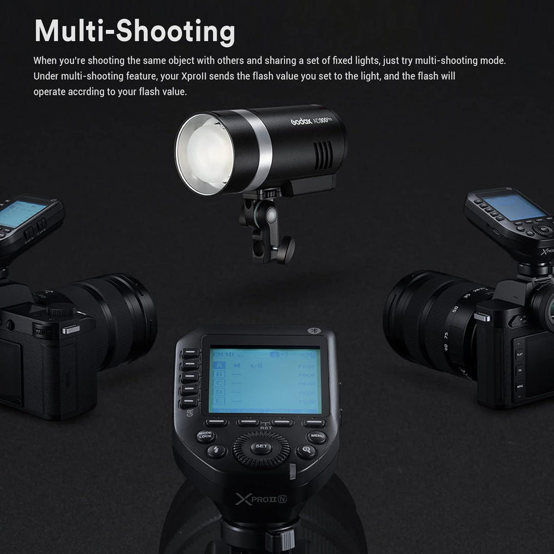 Godox XProII-N Blitzauslöser für Nikon Kamera, 2.4G TTL HSS 1/8000S, manuelle TCM-Funktion, grosser
