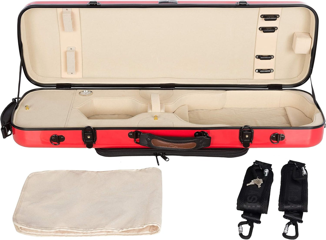 Geigenkoffer Glasfaser Oblong 4/4 red - cream M-Case