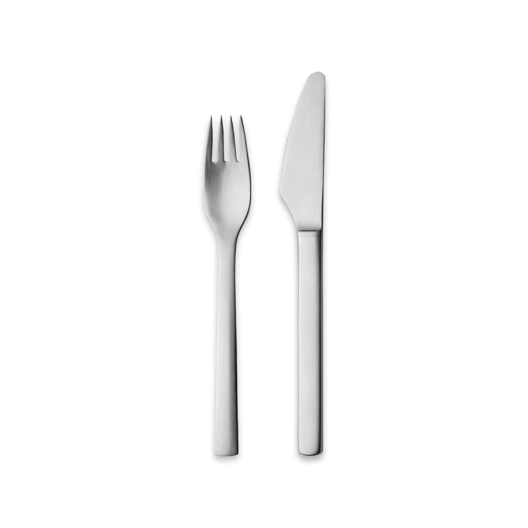 Georg Jensen New York Besteck Starter Set Giftbox, 8 Stück - 4 Messer & 4 Gabeln, Matt Edelstahl von