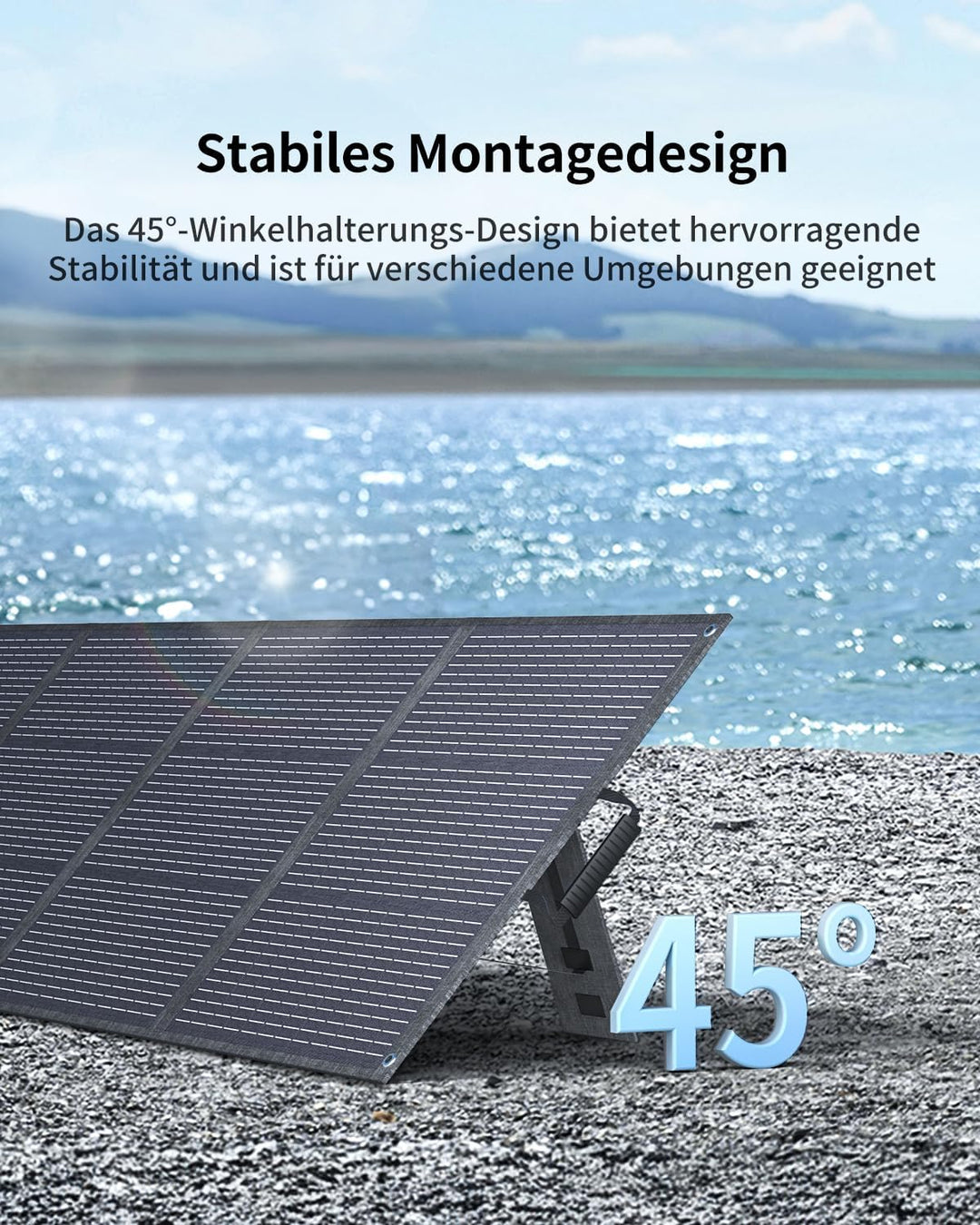 ABOK 200W Tragbares Solarpanel, Faltbares Solarmodul mit Kickstand, 23.5% Effizienz, IP68 Wasserdich