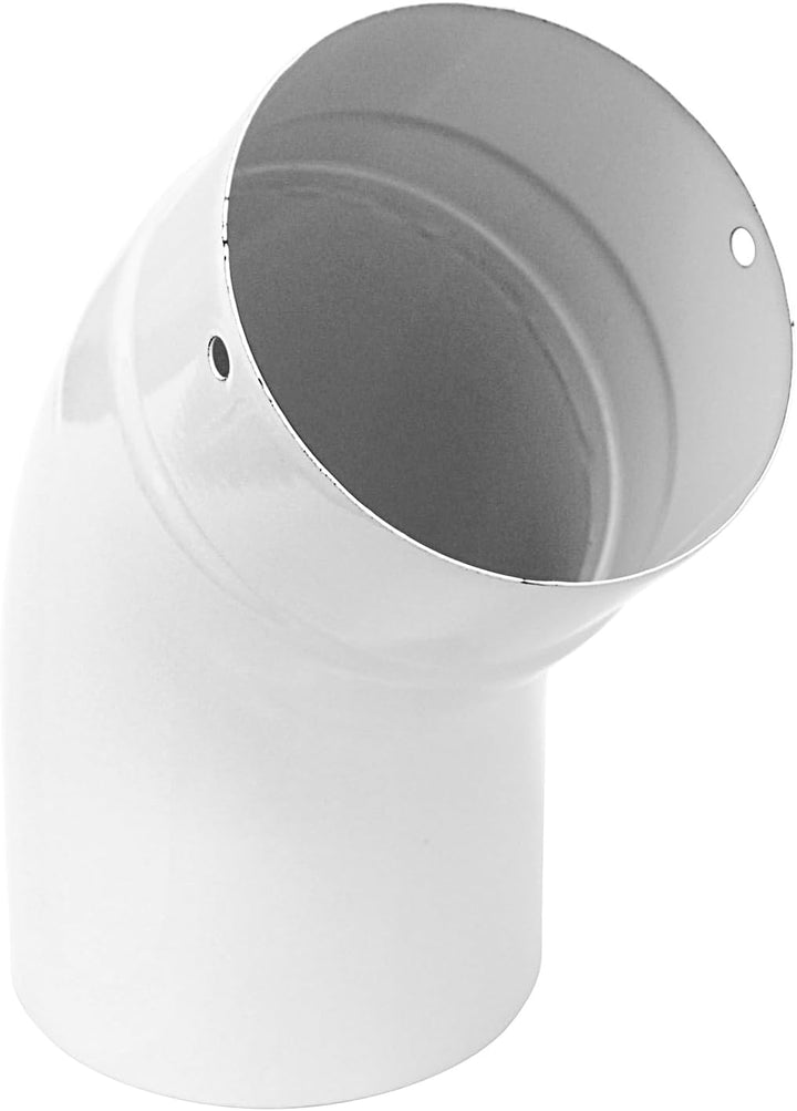 raik ESH027-120-w Rauchrohrbogen/Ofenrohrbogen Emaille 120mm - 45° Bogen glatt Weiss, Weiss