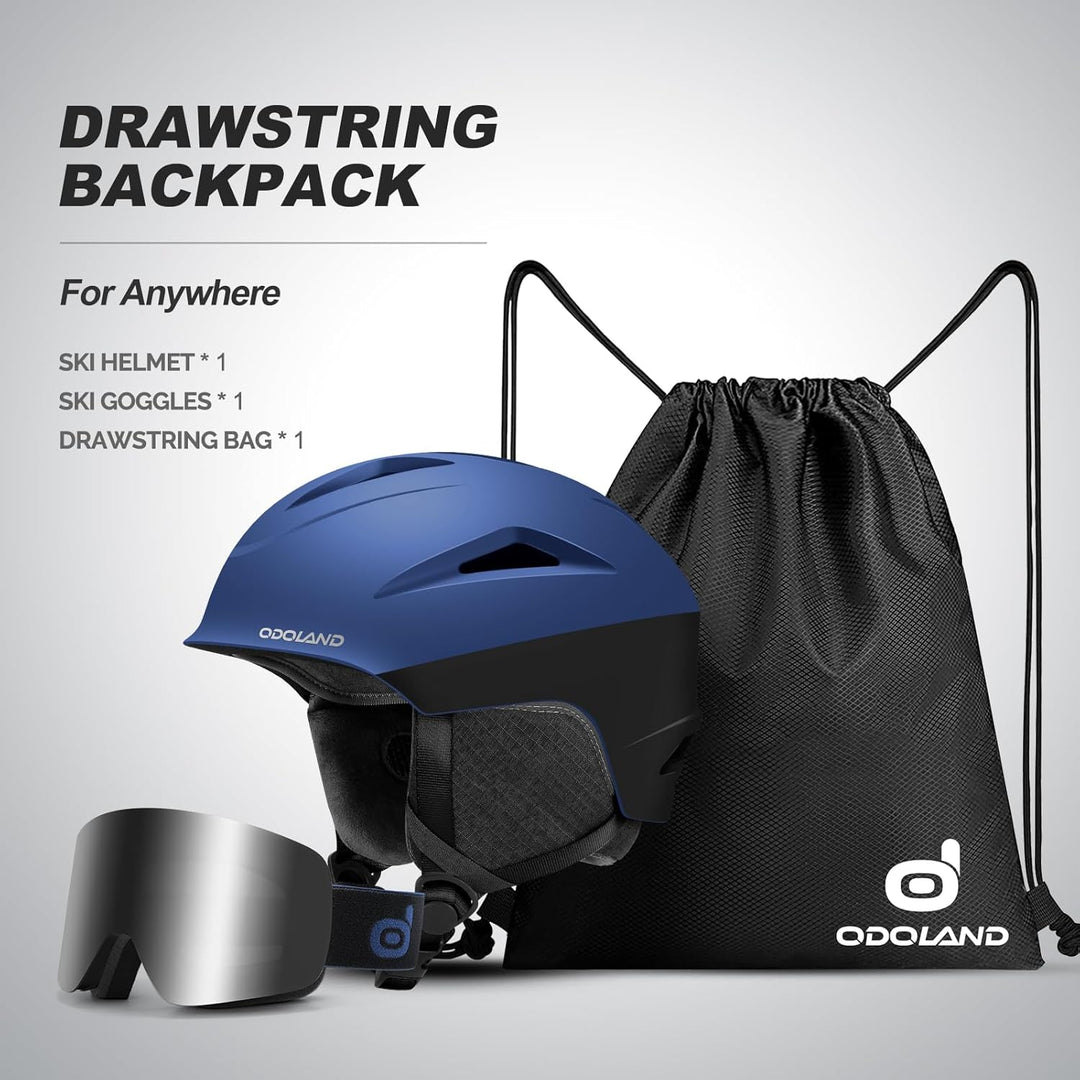 Odoland Skihelm und Skibrille Set Snowboardhelm mit Snowboardbrille für Damen und Herren und Jugend