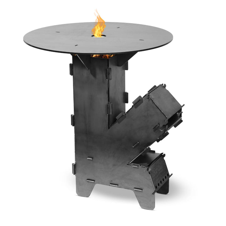 Czaja® Raketenofen mit extra starker 5 mm Grillplatte – Robuster Rocket Stove aus 3 mm Stahl | Holzo