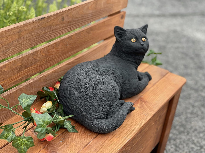 Stone and Style Steinfigur schwarzer Kater Salem Katze frostfest Steinguss
