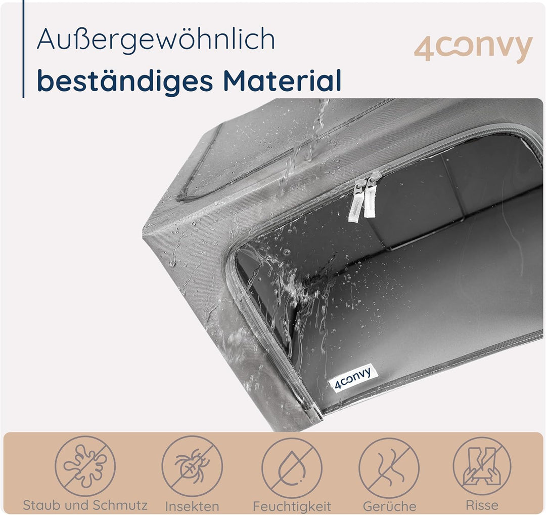 feste faltbare Kleideraufbewahrung Box mit Reissverschlüss, Metallrahmen - [2024 VERBESSERTES MATERI