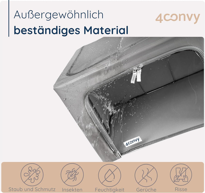 feste faltbare Kleideraufbewahrung Box mit Reissverschlüss, Metallrahmen - [2024 VERBESSERTES MATERI