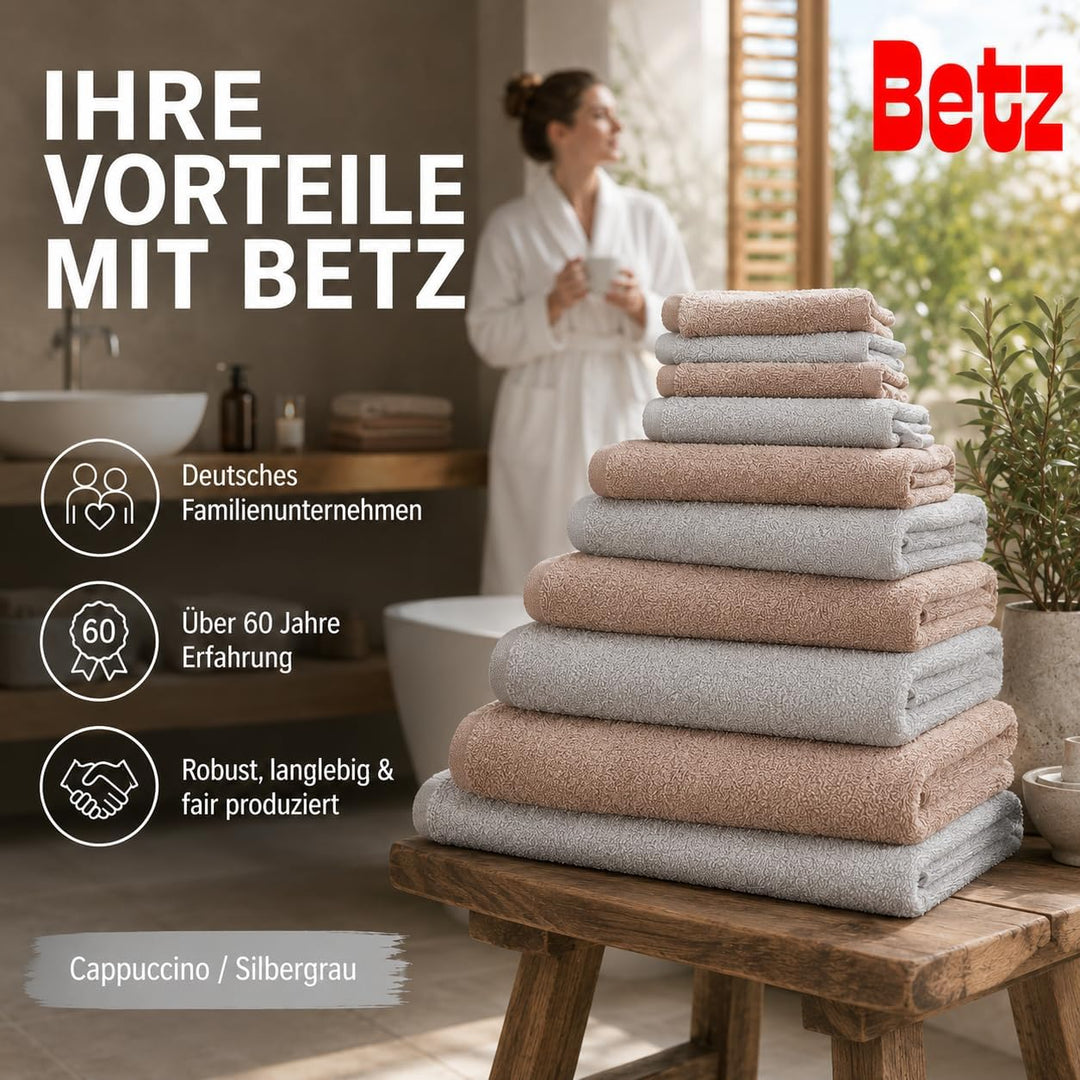 Betz 12 TLG. Handtuch Set Berlin 100% Baumwolle 2 Liegetücher 4 Handtücher 2 Gästetücher 2 Seiflappe