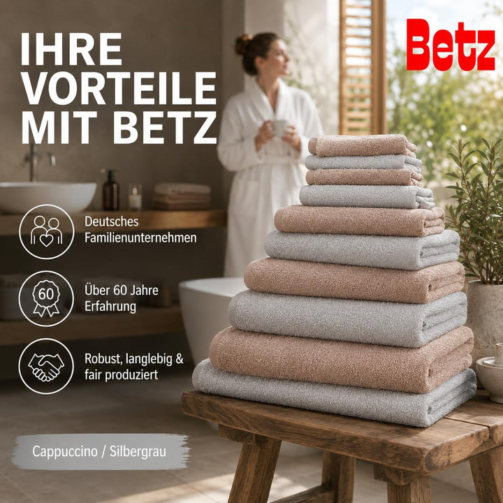 Betz 12 TLG. Handtuch Set Berlin 100% Baumwolle 2 Liegetücher 4 Handtücher 2 Gästetücher 2 Seiflappe