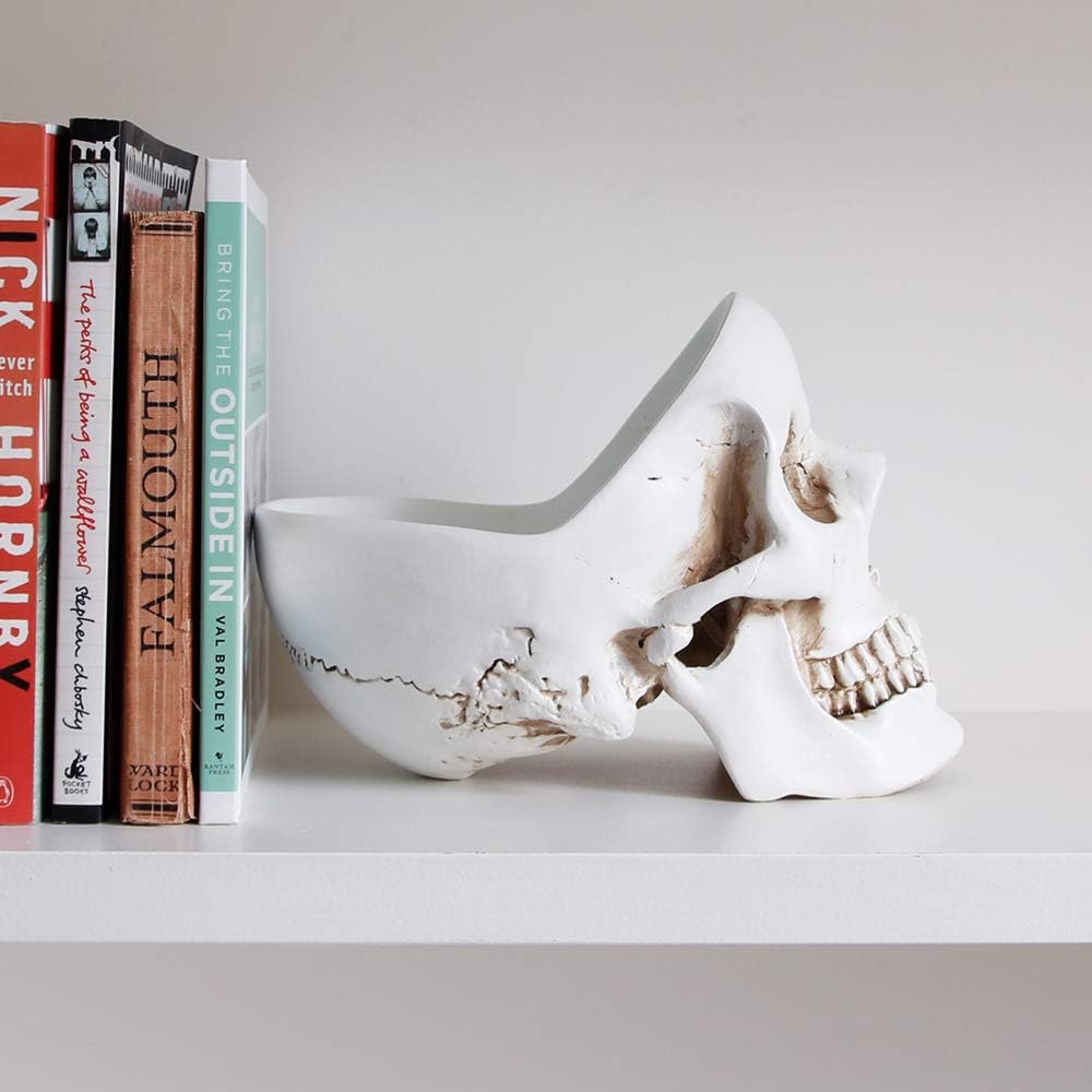 Suck UK Skull Tidy | Schale in Schädelform | Stiftehalter | Aufbewahrungsbehälter für Accessoires| S